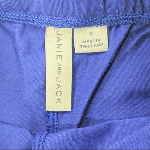 Janie & Jack Girls Solid Navy & Striped Blue & White Wide-Leg Pants 3T Trendy - Picture 8 of 11